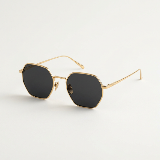 The Clerkenwell hexagonal sunglasses on white