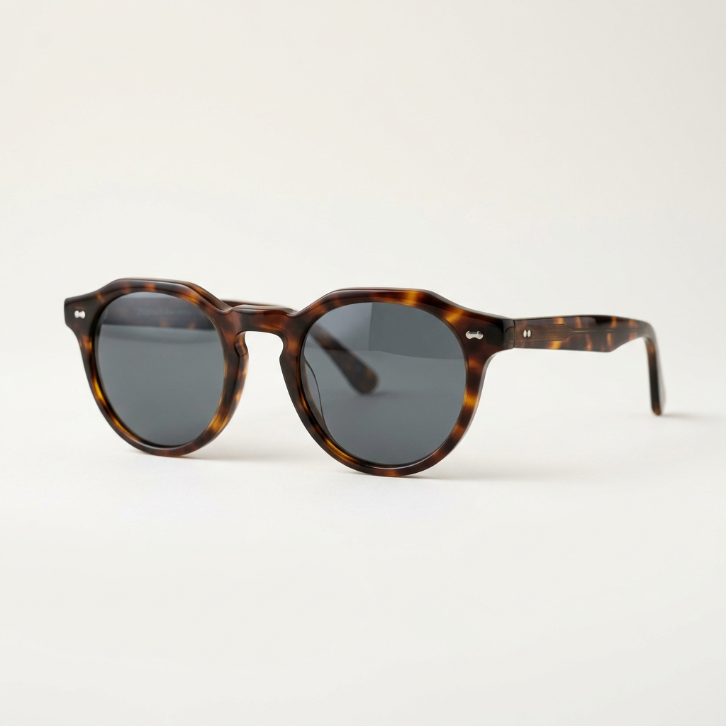 The Highgate panto round sunglasses on white
