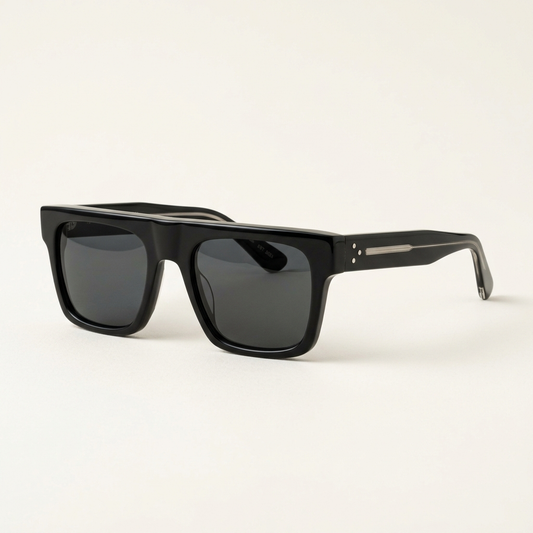 The Shoreditch bold square sunglasses on white