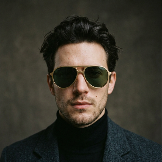 The Belgravia sunglasses worn by model
