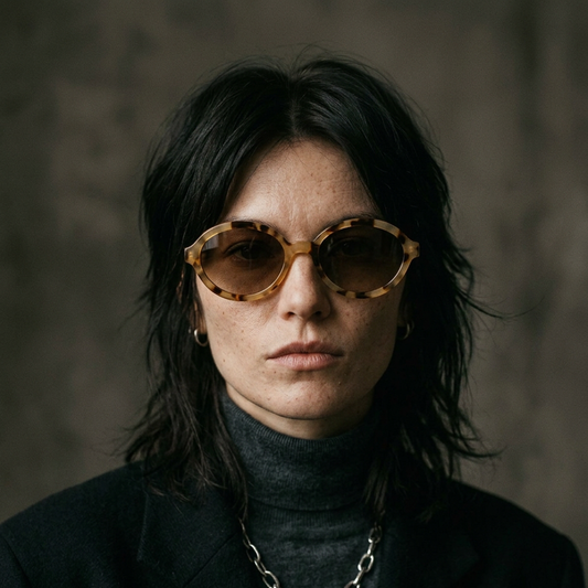 The Chelsea sunglasses worn by model