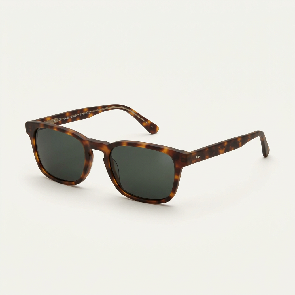 The Mayfair rectangular polarised sunglasses on white