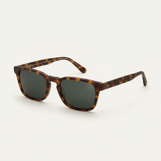 The Mayfair rectangular polarised sunglasses on white